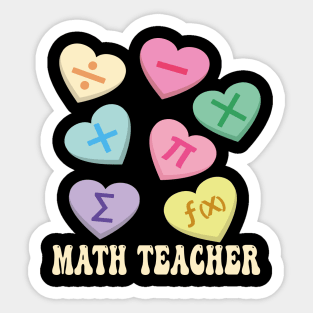 Funny Teacher Valentines, Math Hearts Candy Happy Valentines Day Sticker